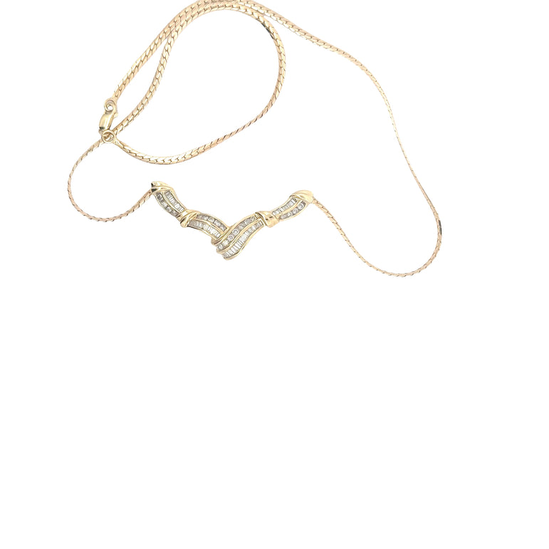 Yellow Gold Diamond Serpentine Necklace