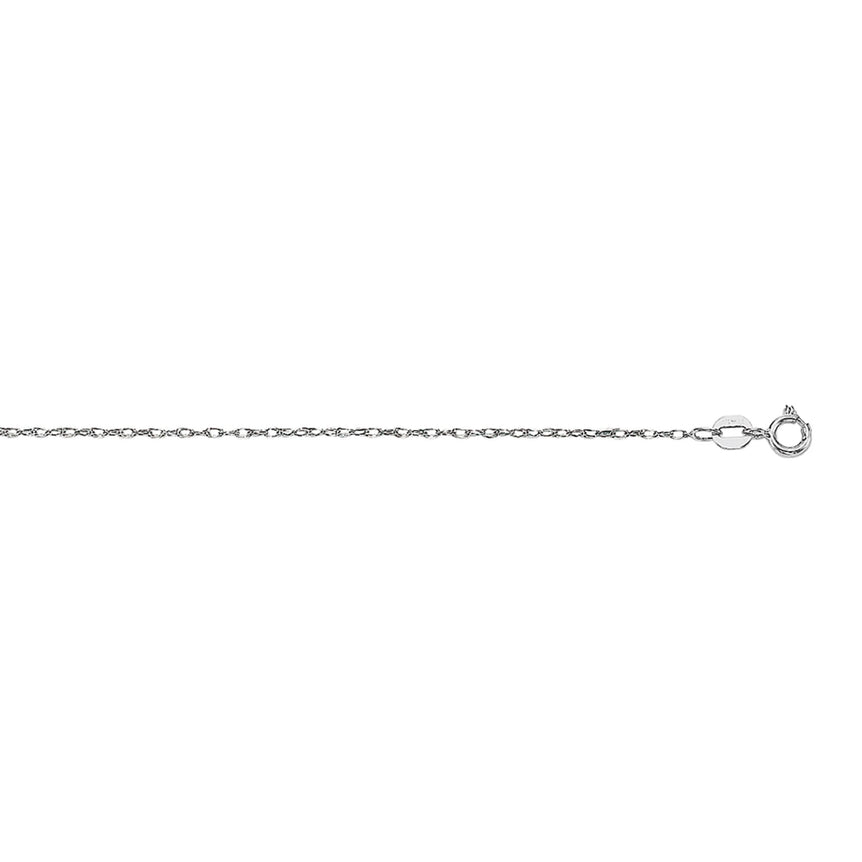 14K Gold .85mm Machine Rope Chain (Carded) -White | Spring Ring