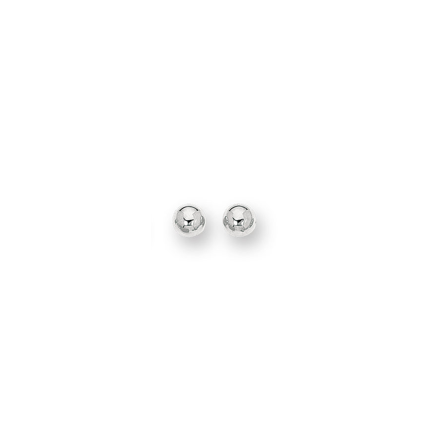 14K Gold Polished 8mm Post Earring-White | Push Back