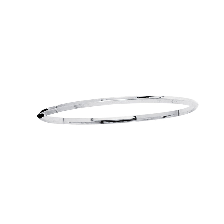 14K Gold Knife Edge Bangle-White