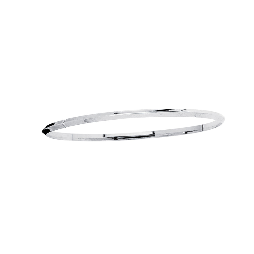 14K Gold Knife Edge Bangle-White