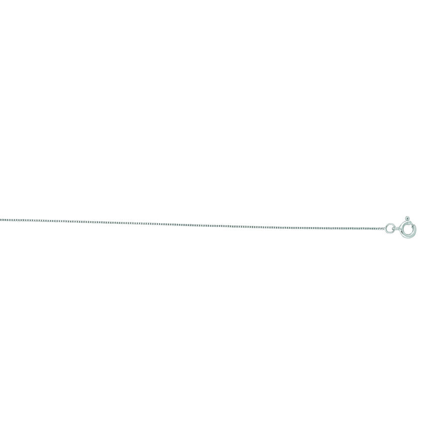 14K Gold .4mm Classic Box Chain -White | Spring Ring