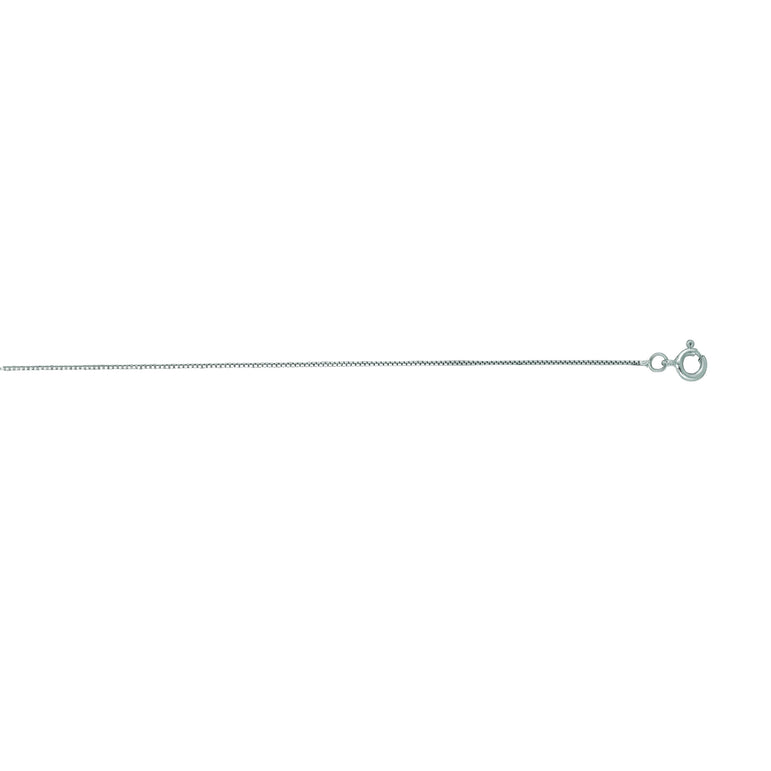 14K Gold .6mm Classic Box Chain -White | Spring Ring