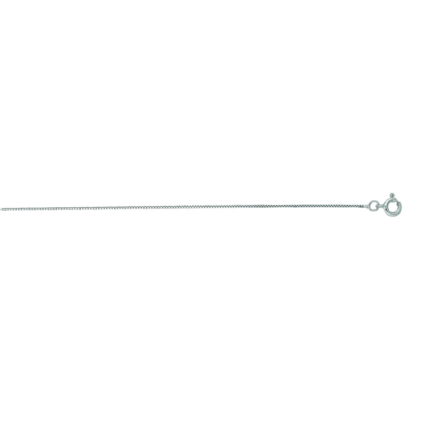 14K Gold .6mm Classic Box Chain -White | Spring Ring
