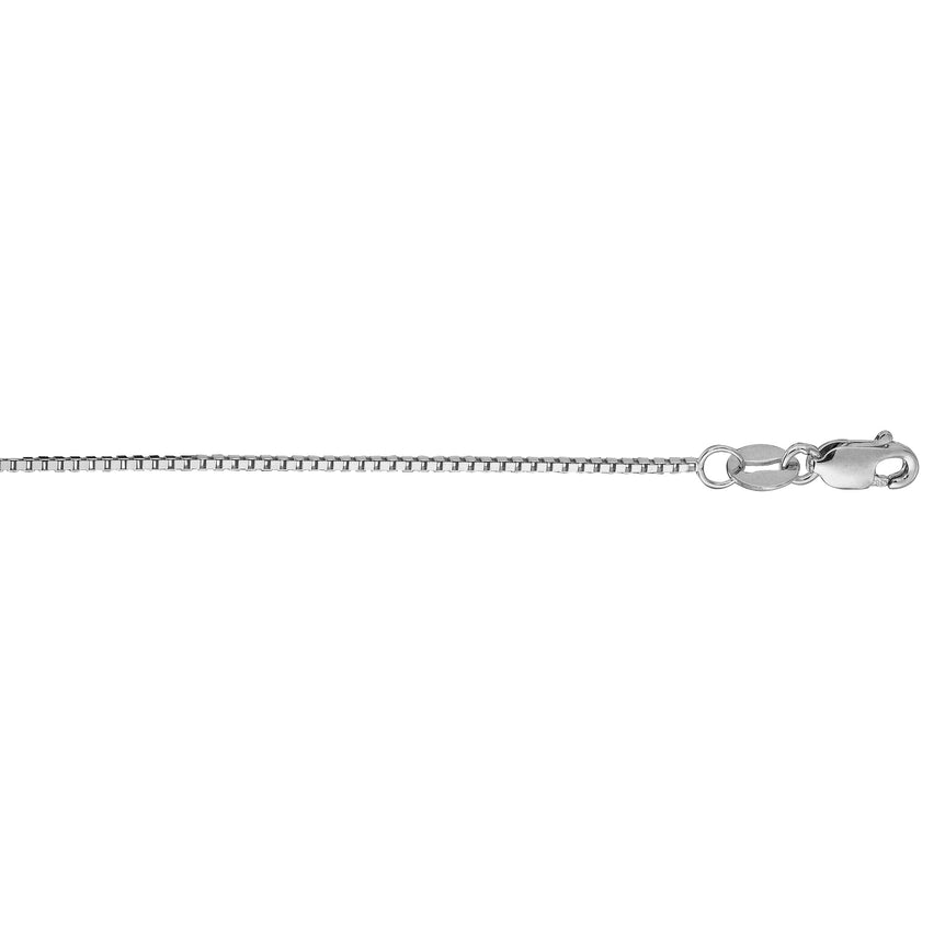 14K Gold .75mm Classic Box Chain -White | Lobster