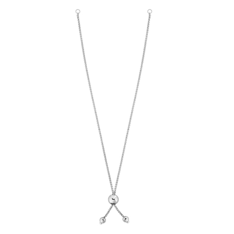 14K Gold Round Wheat Chain with Ball Slide Friendship Bracelet-White | Draw String