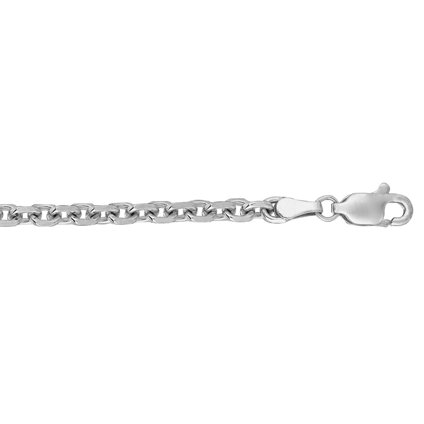 14K Gold 3.7mm DC Cable Chain-White | Lobster