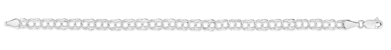 14K Gold Small Double Link Charm Bracelet -White | Lobster
