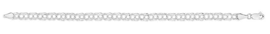 14K Gold Small Double Link Charm Bracelet -White | Lobster