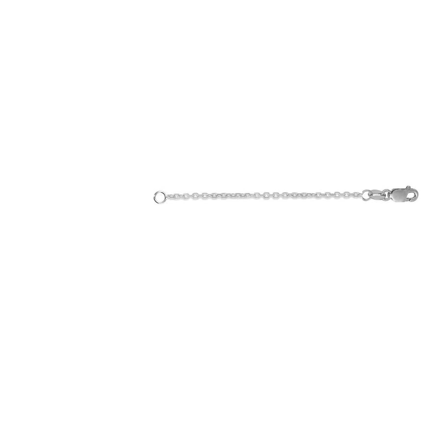 14K Gold 1.8mm Diamond Cut Cable Chain 3" Extender -White | Lobster