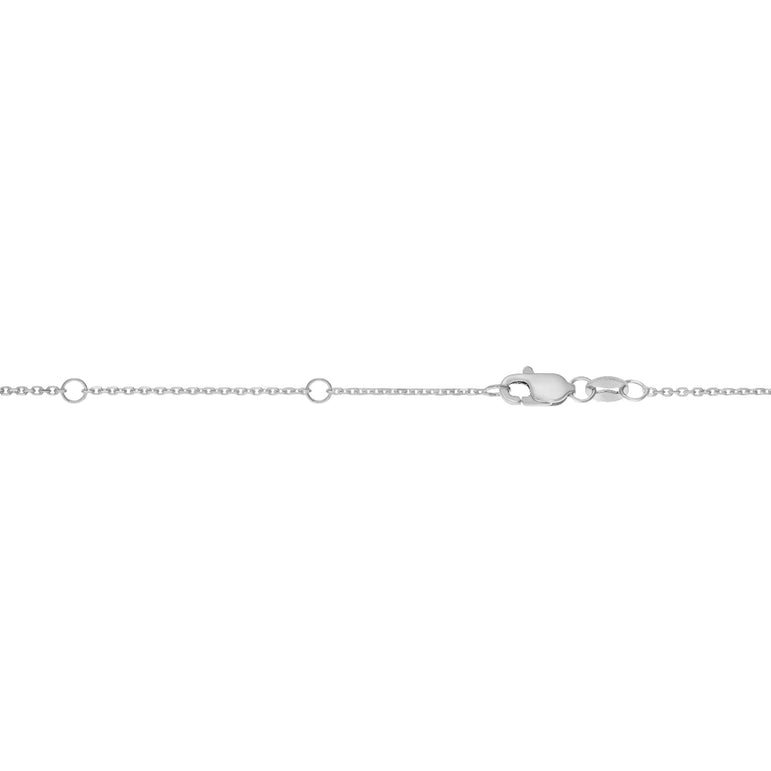 14K Gold 0.87mm Double Extendable Diamond Cut Cable Chain-White | Lobster