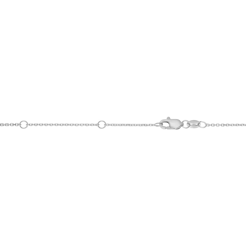 14K Gold 0.87mm Double Extendable Diamond Cut Cable Chain-White | Lobster