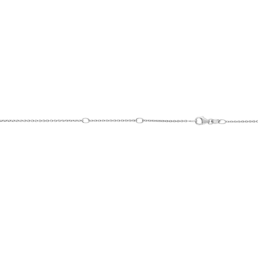 14K Gold 1.1mm Double Extendable Diamond Cut Cable Chain-White | Pear Shaped Lobster