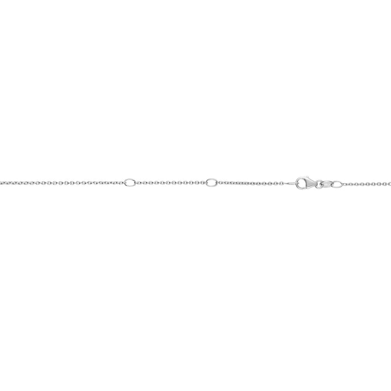 14K Gold 1.3mm Double Extendable Diamond Cut Cable Chain-White | Pear Shaped Lobster