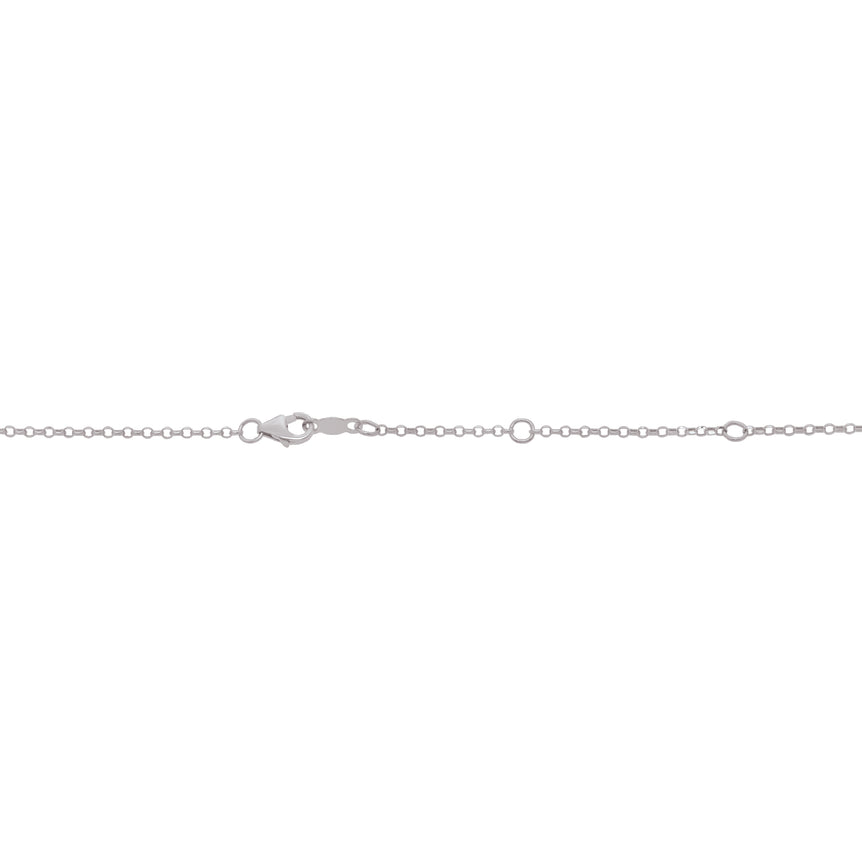 14K 1.4mm Double Extendable Lite Rolo Chain-White | Pear Shaped Lobster