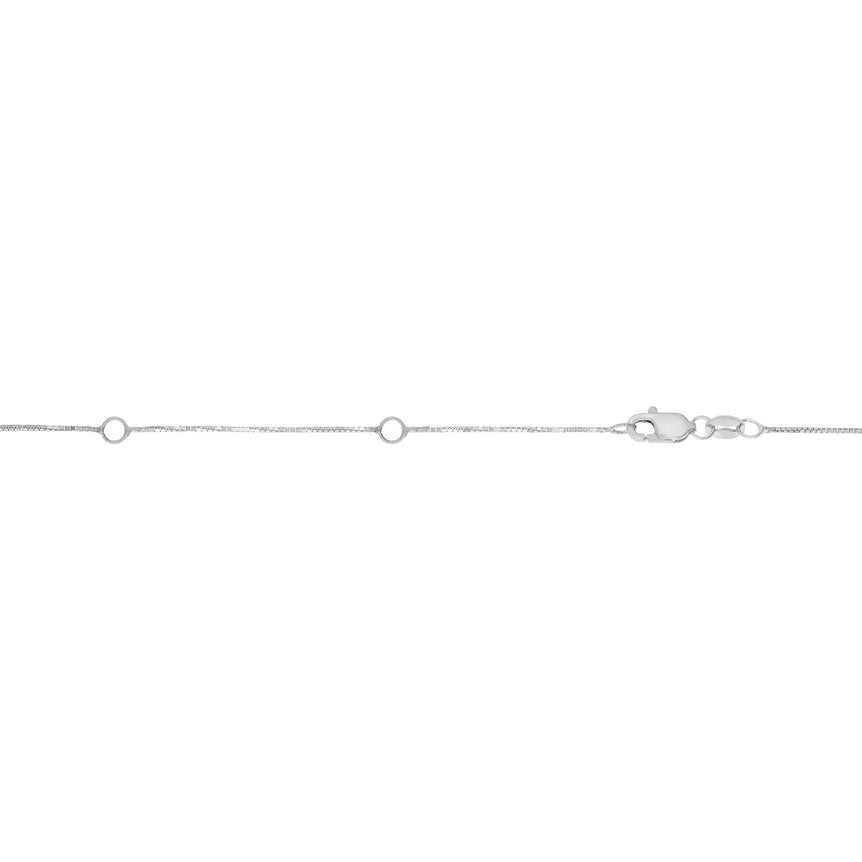 14K Gold 0.51mm Double Extendable Box Chain-White | Lobster