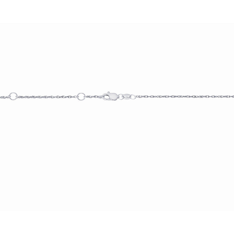 14K Gold .5mm Double Extendable Rope Chain -White | Lobster