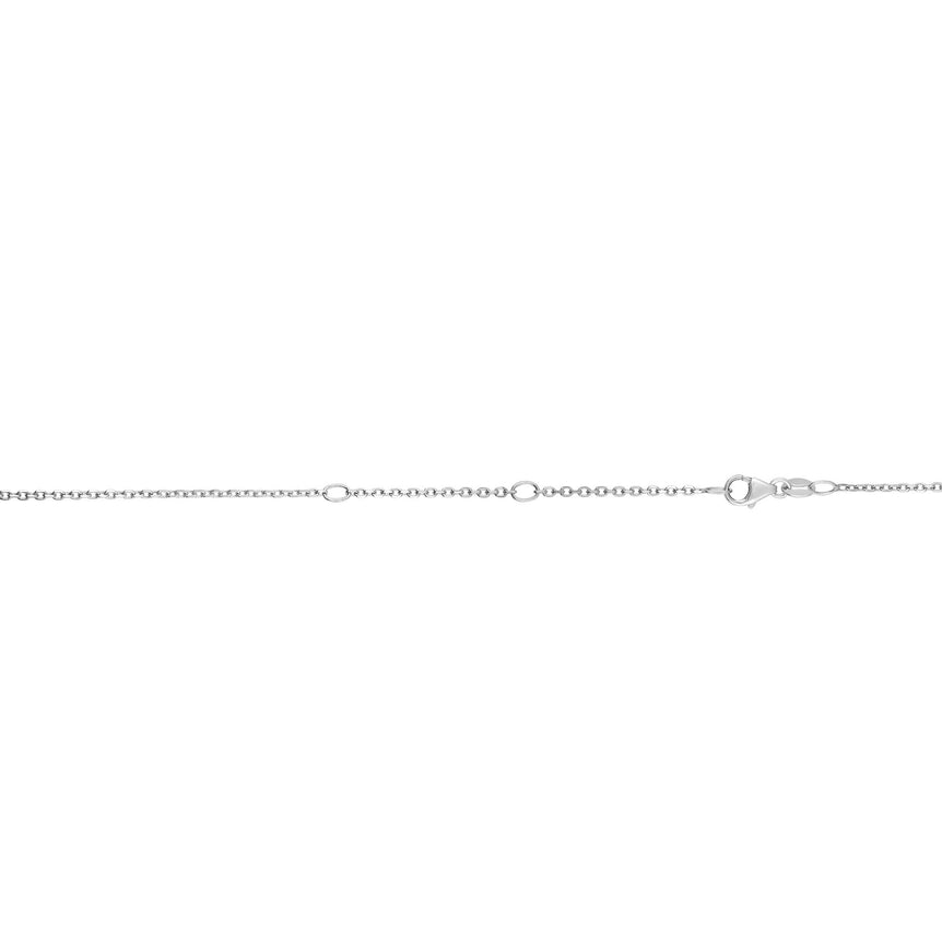 14K Gold 1.2mm Double Extendable Cable Chain -White | Pear Shaped Lobster