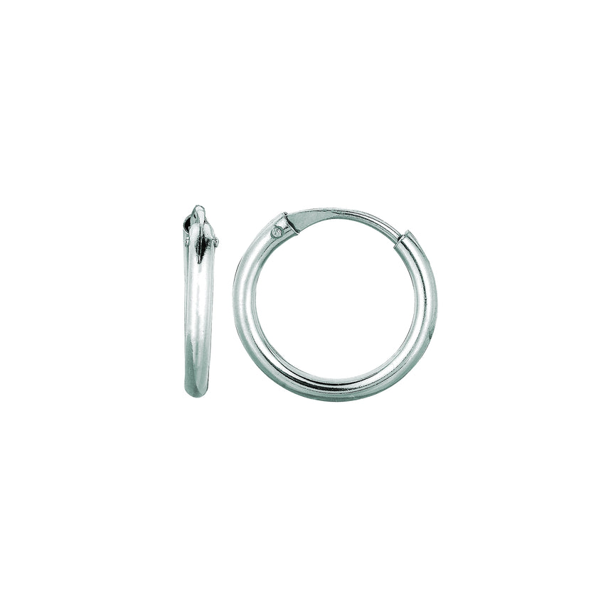14K Gold 1x10mm Endless Hoops-White | Snap