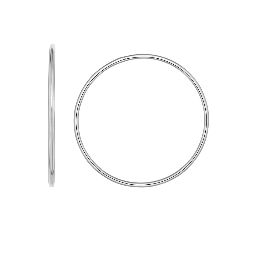 14K Gold 1.2x30mm Endless Hoops-White | Slide