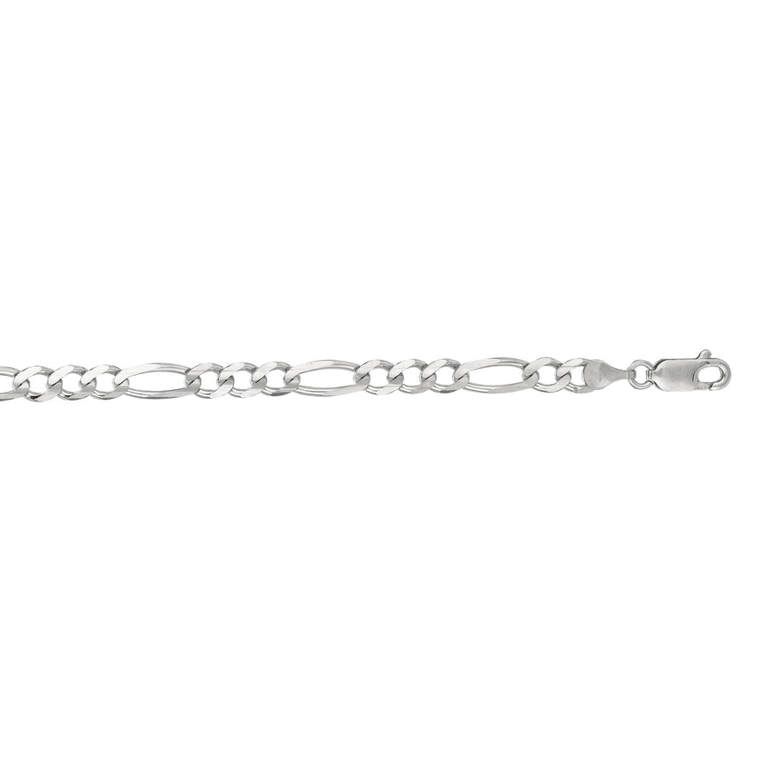 14K Gold 4.6mm Figaro Chain -White | Lobster