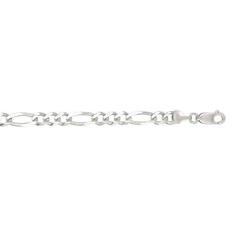 14K Gold 6mm Figaro Chain -White | Lobster
