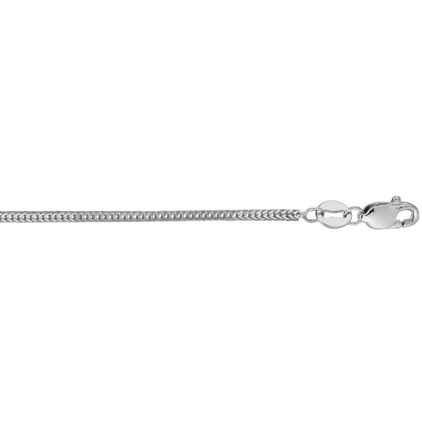 14K Gold 1mm Foxtail Chain -White | Lobster