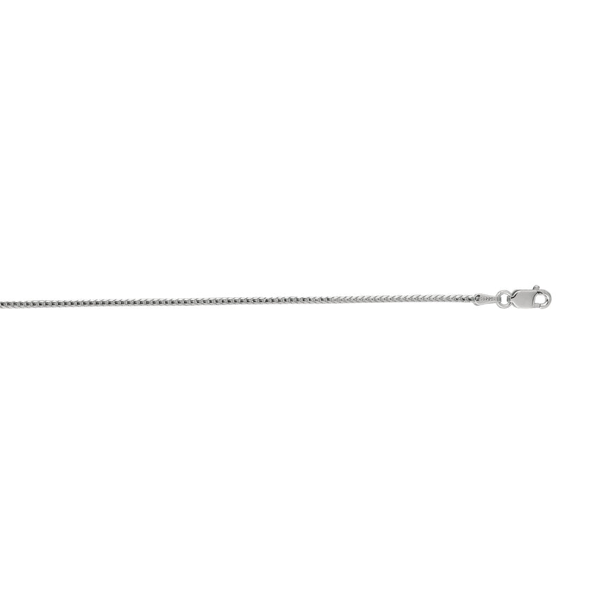 14K Gold 1.2mm Franco Chain -White | Lobster