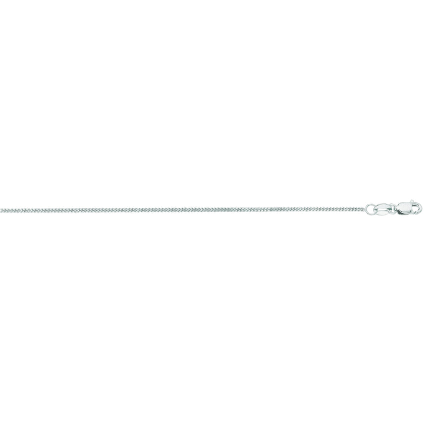 14K Gold 1mm Gourmette Chain-White | Lobster