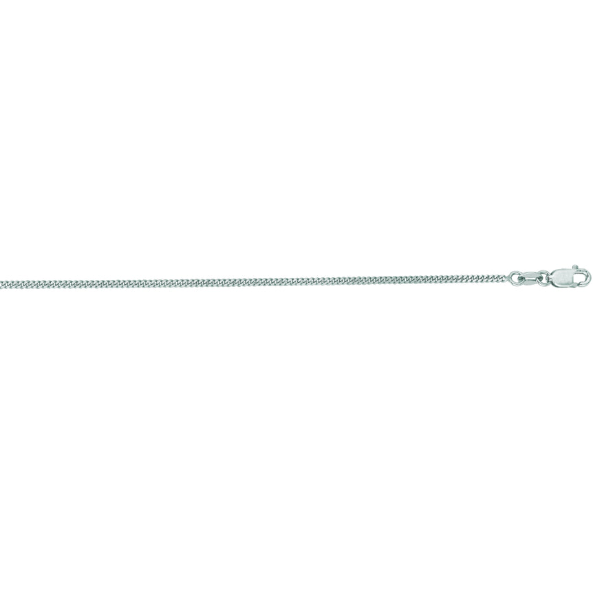 14K Gold 1.4mm Gourmette Chain-White | Lobster