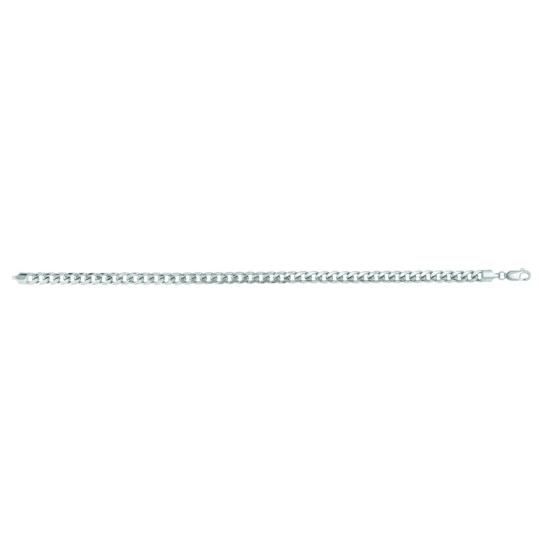 14K Gold 5.5mm Semi-Solid Miami Cuban-White | Lobster