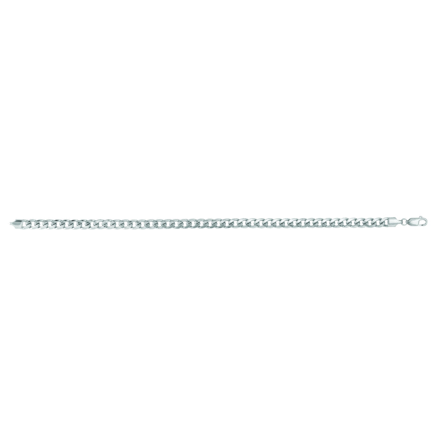 14K Gold 5.5mm Semi-Solid Miami Cuban-White | Lobster