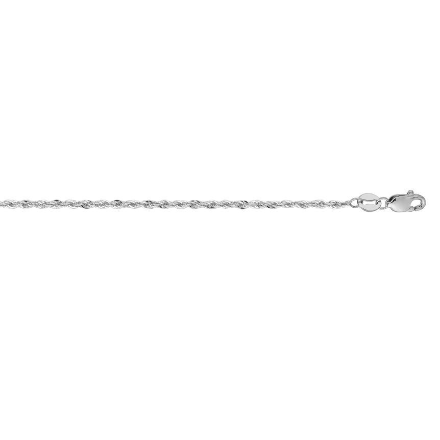 14K Gold 1.5mm Lite Rope Chain -White | Lobster