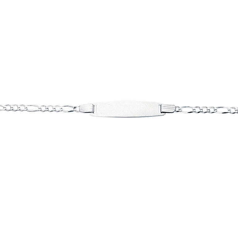 14K Gold Children's Figaro ID Bracelet-White | Lobster