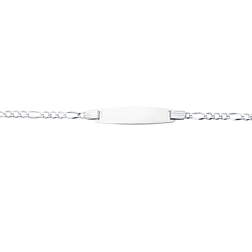 14K Gold Children's Figaro ID Bracelet-White | Lobster