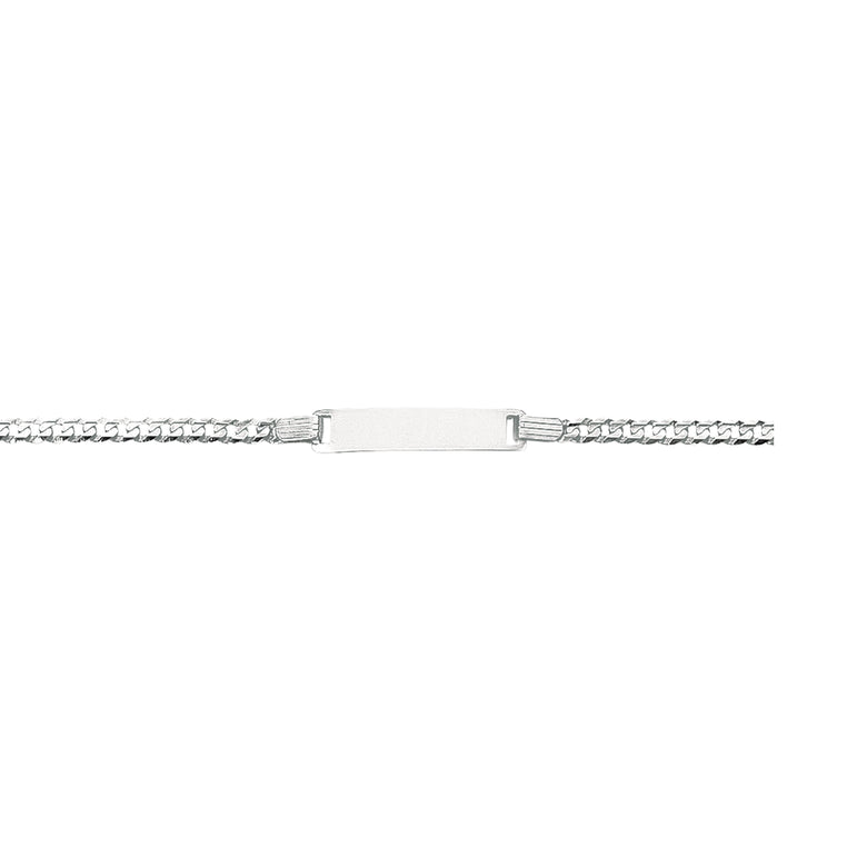 14K Gold Children's Curb ID Bracelet-White | Lobster