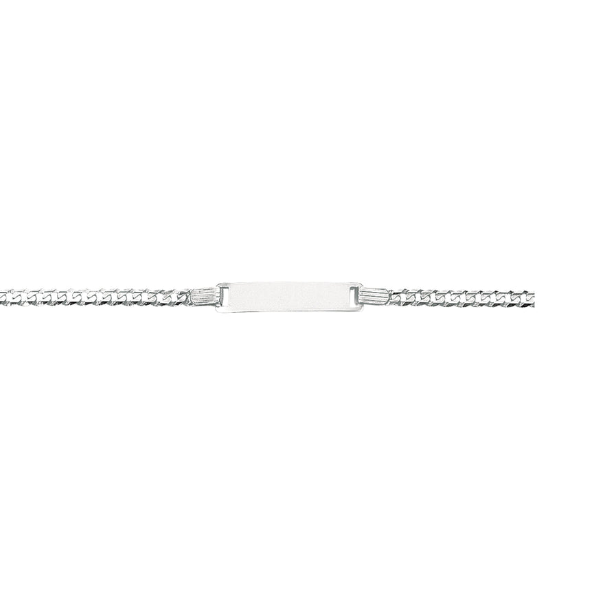 14K Gold Children's Curb ID Bracelet-White | Lobster