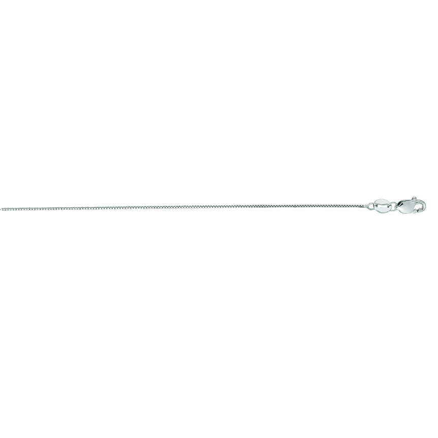 14K Gold .6mm Classic Box Chain -White | Lobster