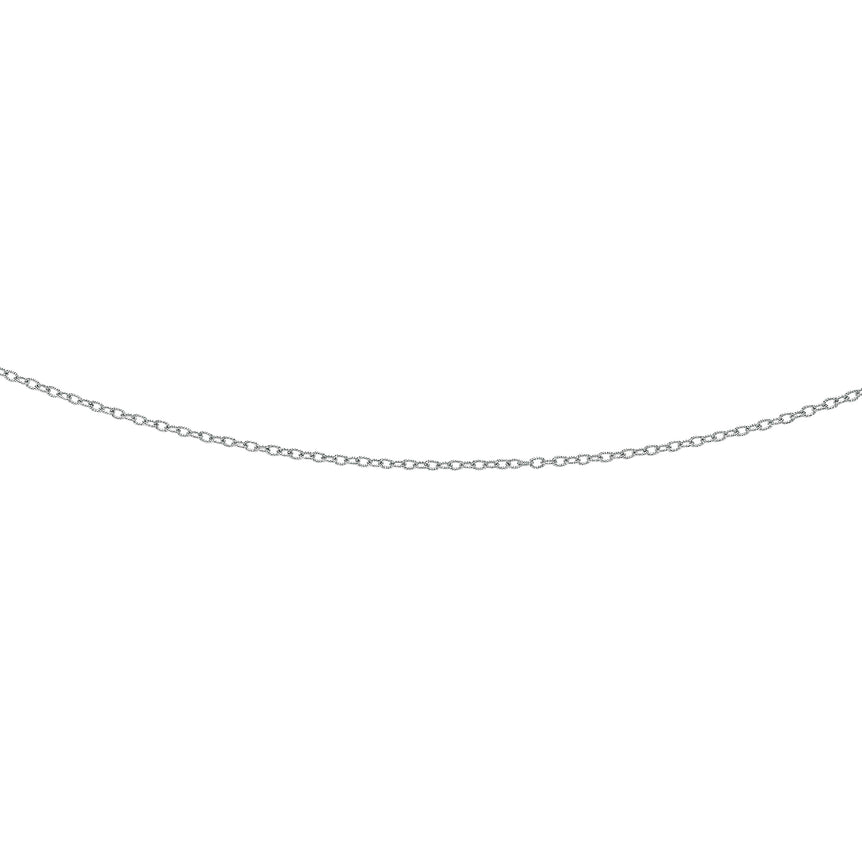14K Gold 2.3mm Textured Cable Chain-White | Pear Shaped Lobster