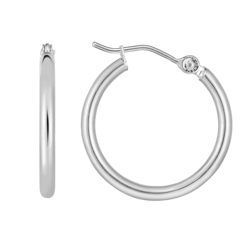 14K Gold 2x20mm Hoops-White | Hinged