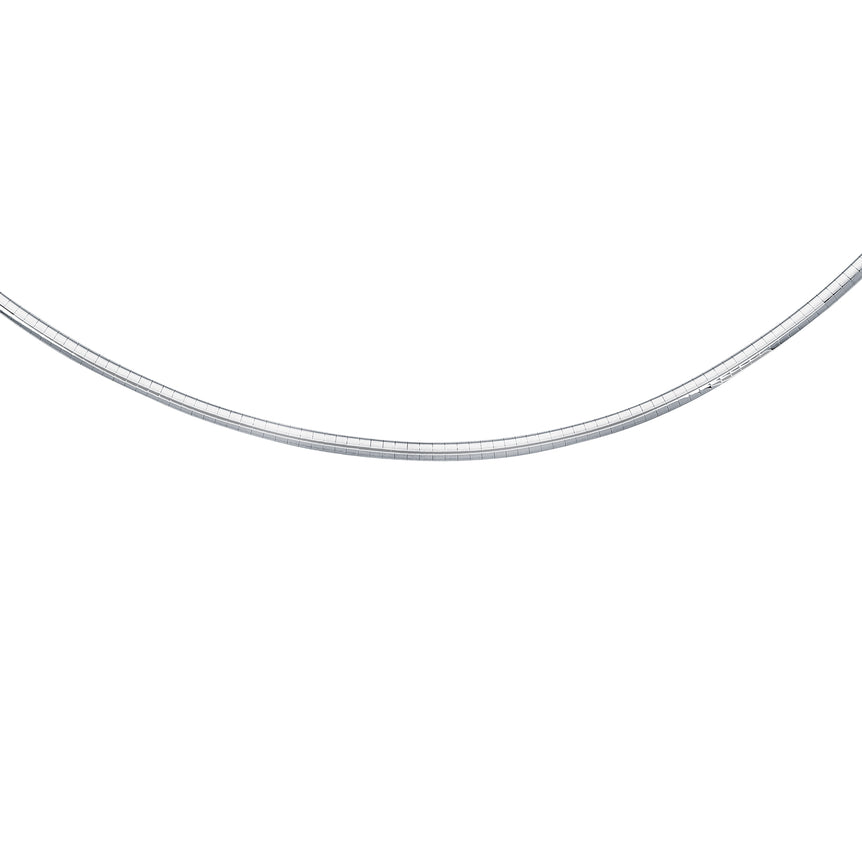 14K Gold 18" 3.3mm Classic Omega -White | Box with Figure 8