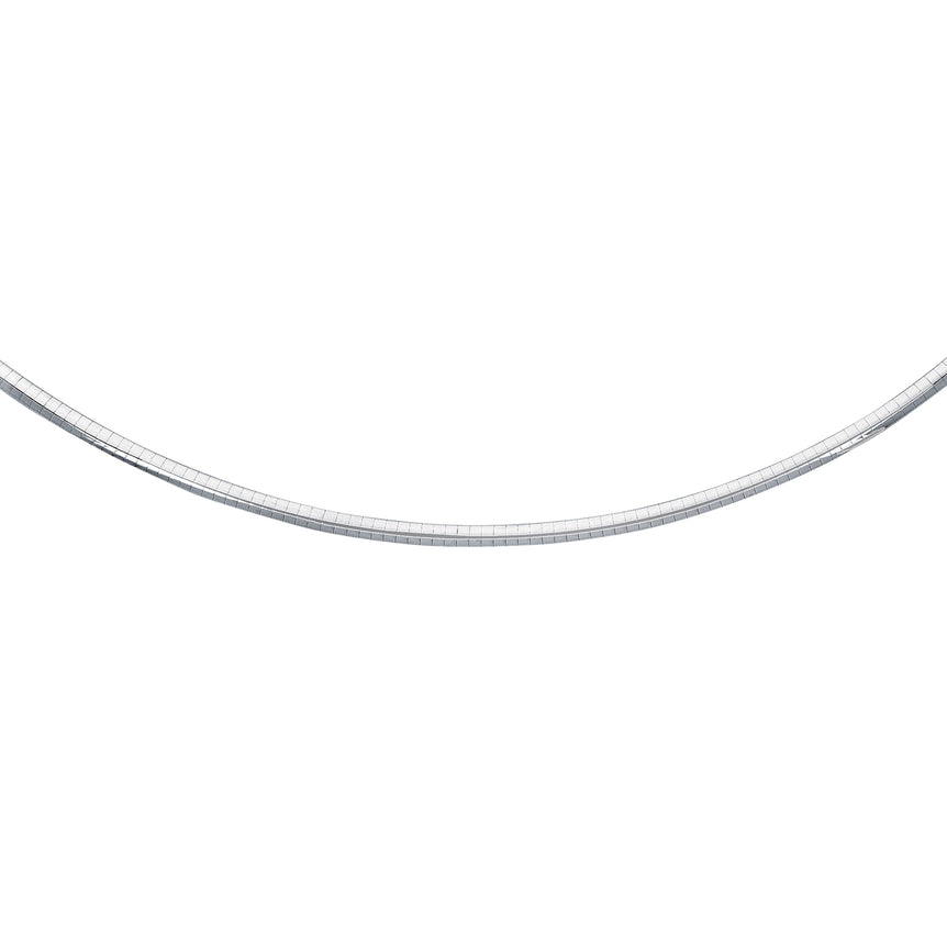 14K Gold 18" 4.4mm Classic Omega -White | Box with Figure 8