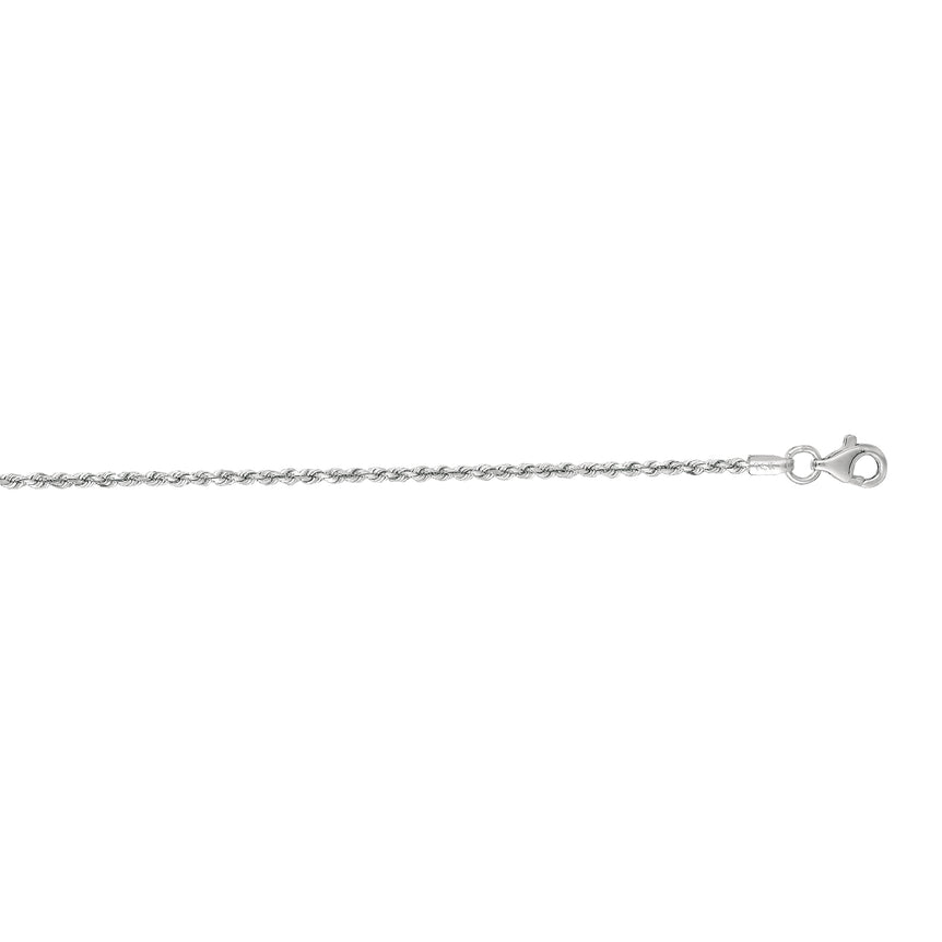 14K Gold 1.6mm Diamond Cut Royal Rope Chain-White | Pear Shaped Lobster