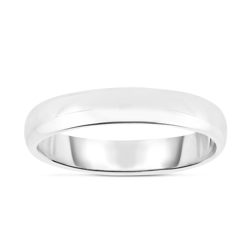 14K Gold 4mm Wedding Band-White