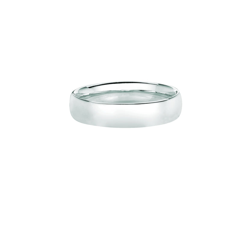 14K Gold 5mm Wedding Band-White