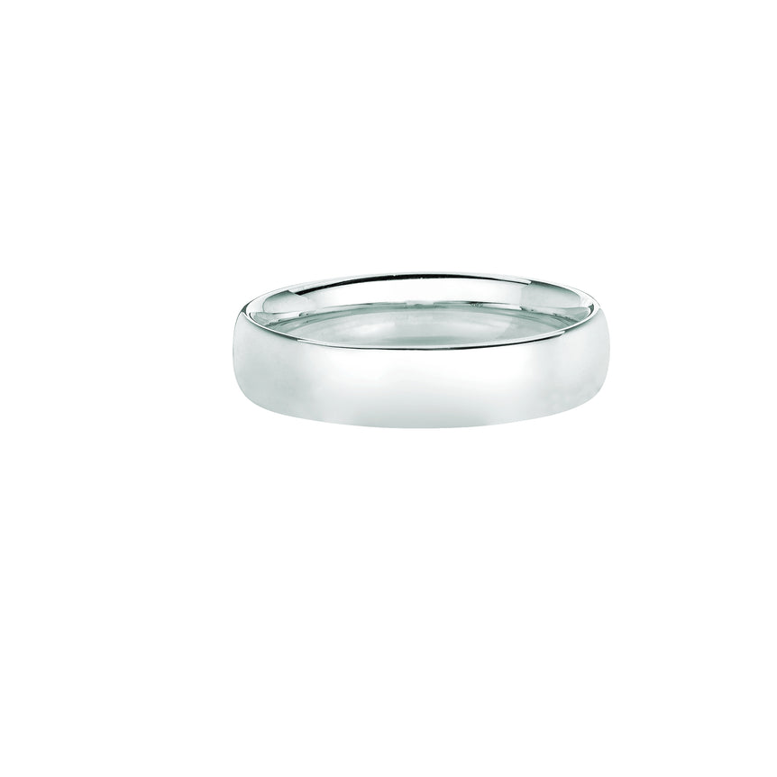 14K Gold 5mm Wedding Band-White