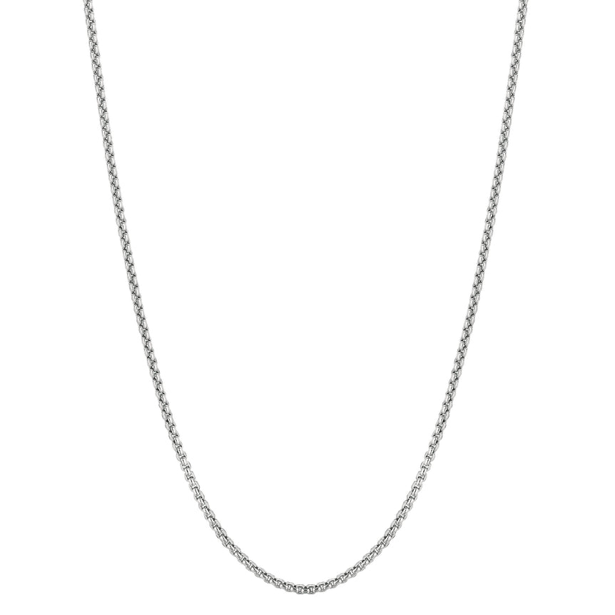 14K Gold 1.8mm Lite Round Box Chain-White | Lobster