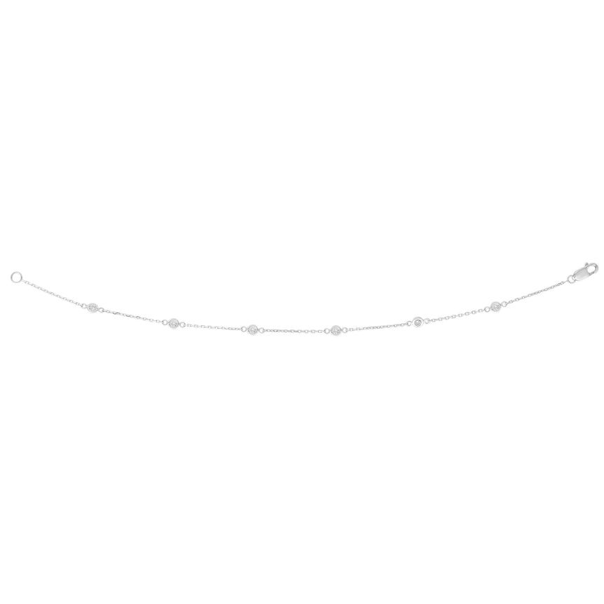 14K Gold .25ct Diamonds by the Yard Bracelet-White | Lobster