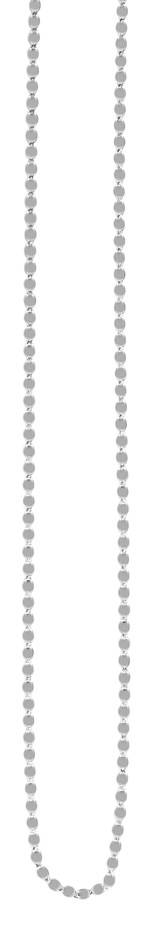 14K Gold 2.2mm Oval Mirror Link Chain -White | Lobster