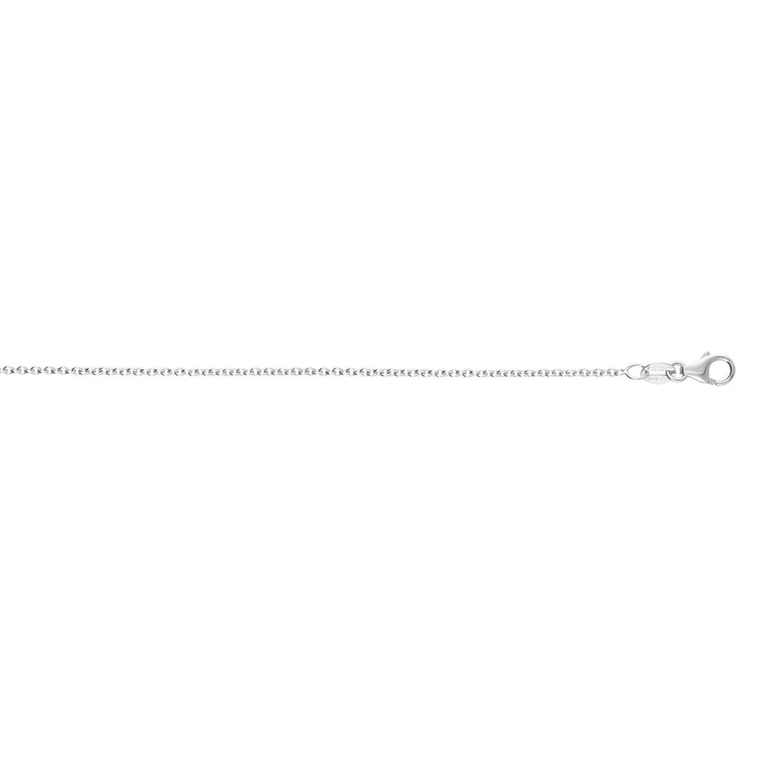 14K Gold 1.3mm Round Cable Chain-White | Lobster